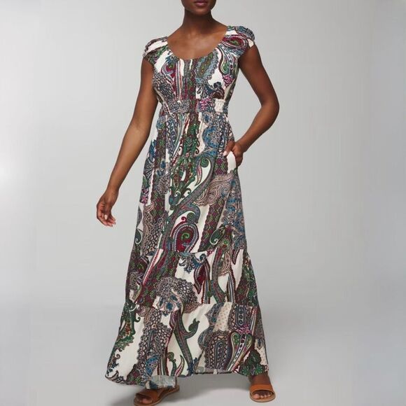 Soma Woven Shirred Maxi Bra Dress size XS - Picture 2 of 12